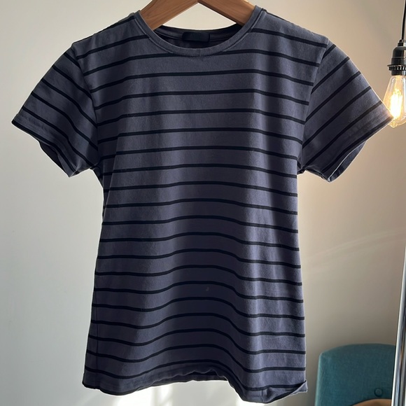 ATM Anthony Thomas Melillo Tops - ATM Gray and Black Striped Short Sleeve Tee Tshirt Women’s Size M